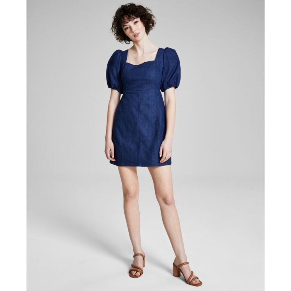 And Now This Womens Denim Mini Dress, Blue, XL, DM